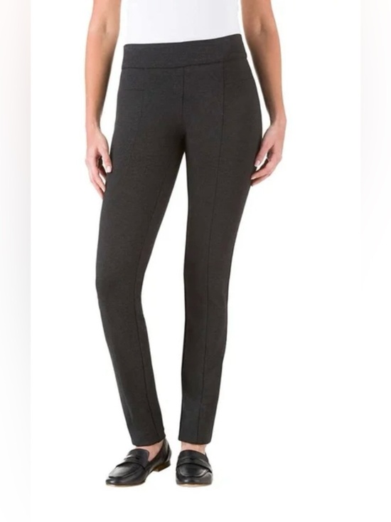 Hilary Radley Pants - Hilary Radley Narrow Leg Stretch Slim Ponte Pants- Heather Charcoal
